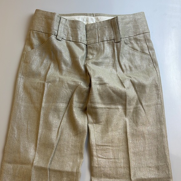 Alice + Olivia Gold Metallic Wide Leg Pants - Picture 5 of 9